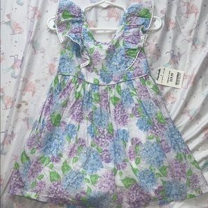 Floral Kids Dress with Ruffle Sleeves